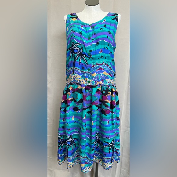 Vintage Rainbow Jo Midi Dress - Picture 1 of 6